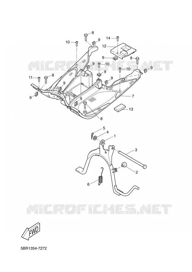 SUPPORT / REPOSE PIEDS Yamaha SCOOTER 50 2001 NITRO  YQ50L