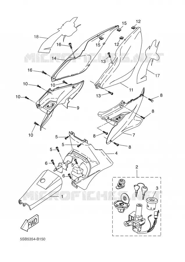 COUVERCLE LATERAL Yamaha SCOOTER 50 2003 AEROX  YQ50L