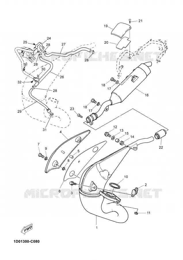 ECHAPPEMENT Yamaha MOTO 125 2006 DTX  DT125X