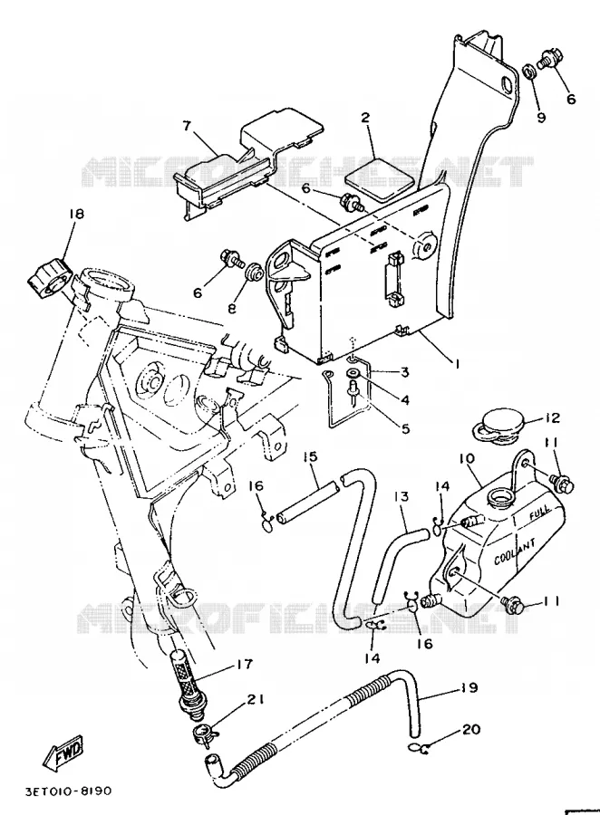 RESERVOIR D'HUILE Yamaha MOTO 200 1988 DTR  DT200R