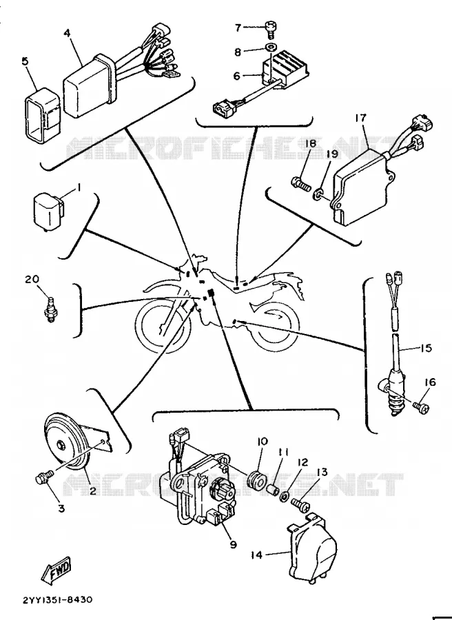 PARTIE ELECTRIQUE 2 Yamaha MOTO 200 1988 DTR  DT200R