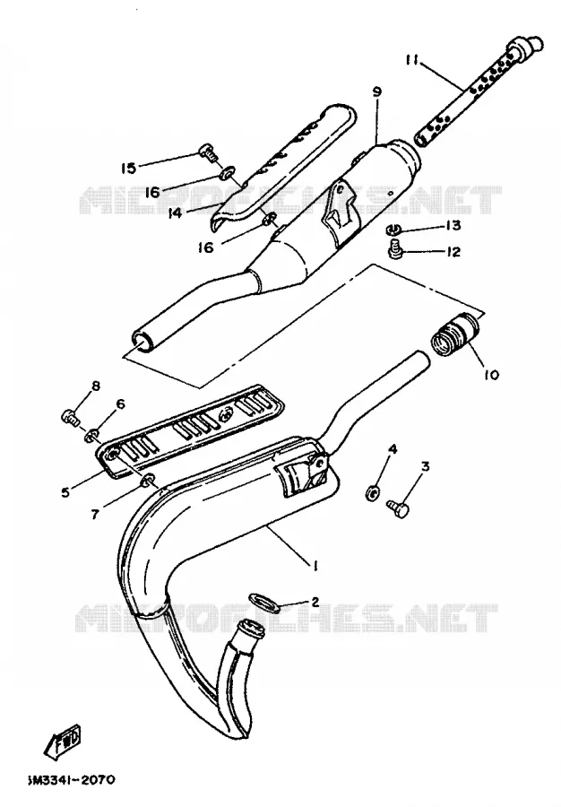 ECHAPPEMENT Yamaha MOTO 50 1992 DTMX  DT50MX