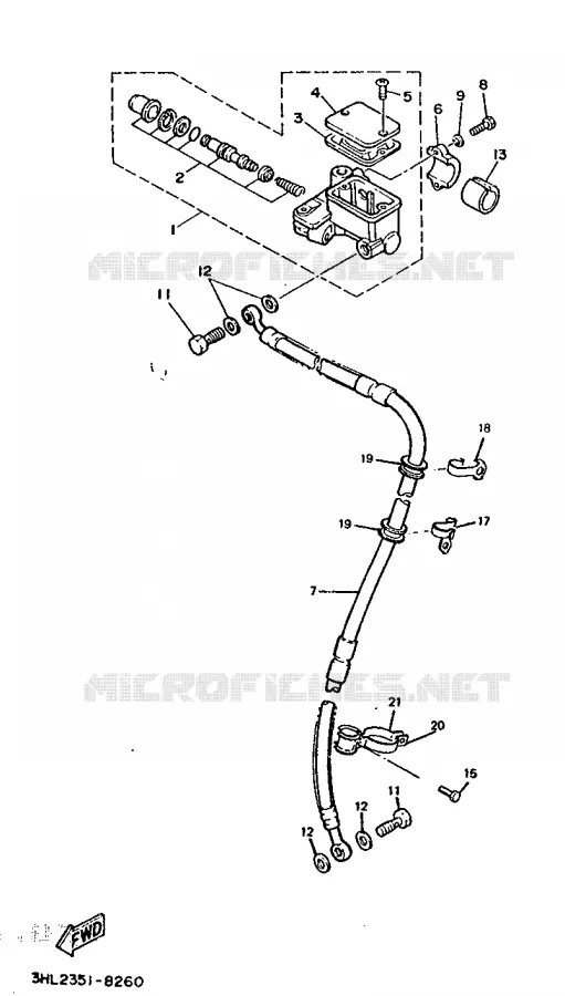 MAITRE CYLINDRE Yamaha MOTO 50 1988 DTR  DT50R