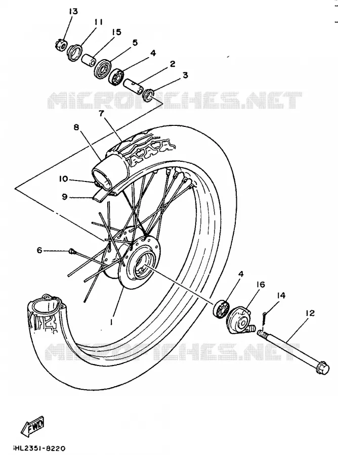 ROUE AVANT Yamaha MOTO 50 1989 DTR  DT50R