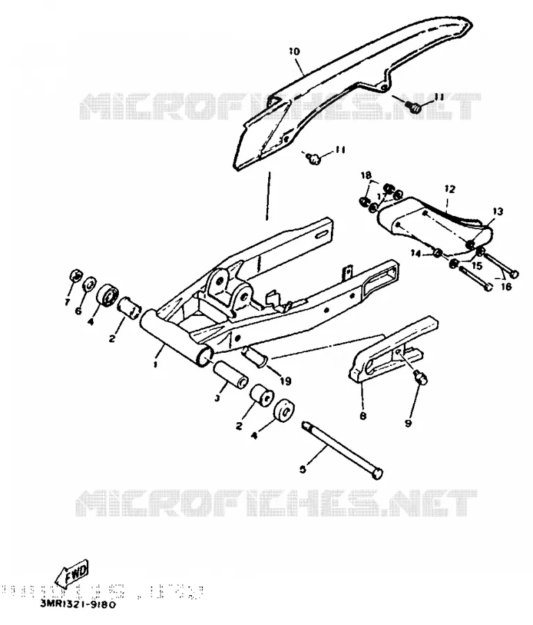 BRAS ARRIERE Yamaha MOTO 50 1991 DTR  DT50R