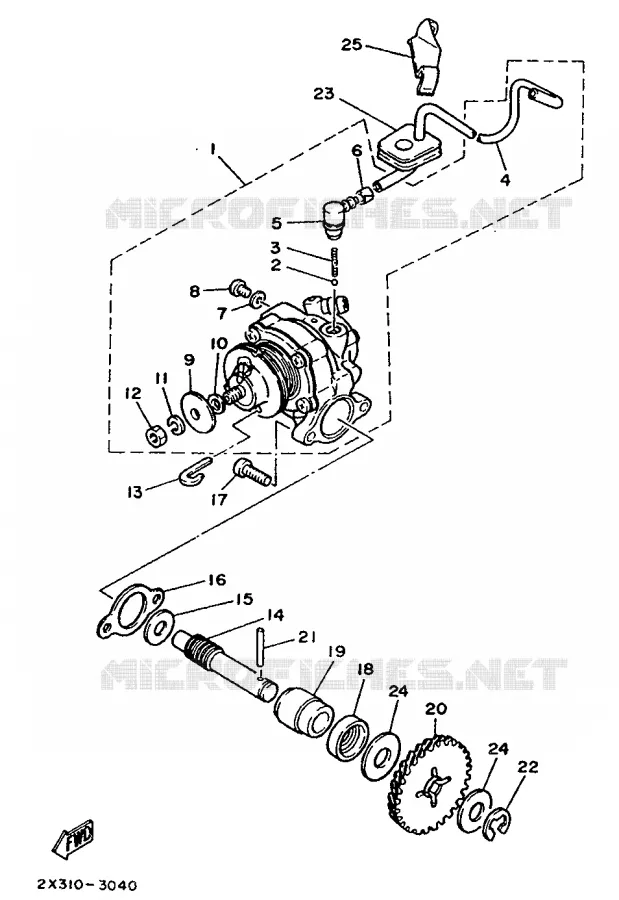 POMPE A HUILE Yamaha MOTO 50 1992 DTR  DT50R
