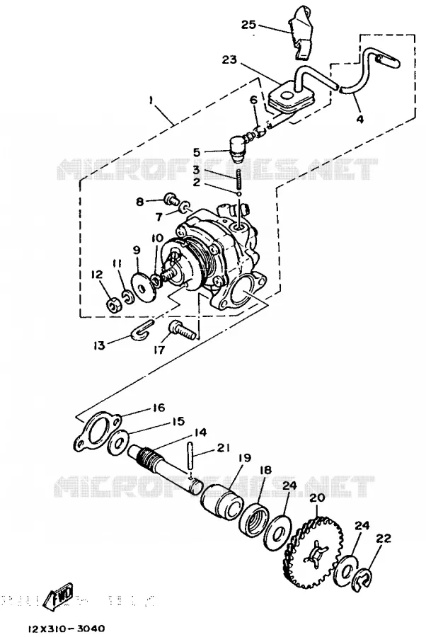 POMPE A HUILE Yamaha MOTO 50 1996 DTR  DT50R