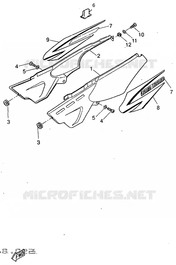 CARTERS LATERAUX Yamaha MOTO 50 1997 DTR  DT50R