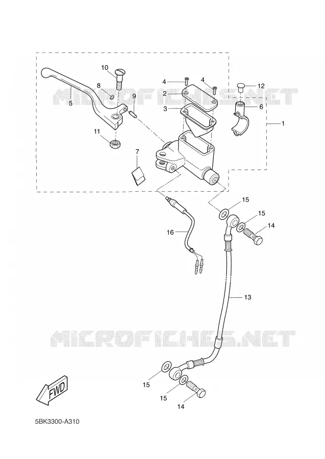 MAITRE CYLINDRE DE FREIN ARRIERE Yamaha MOTO 50 2002 DTR  DT50R