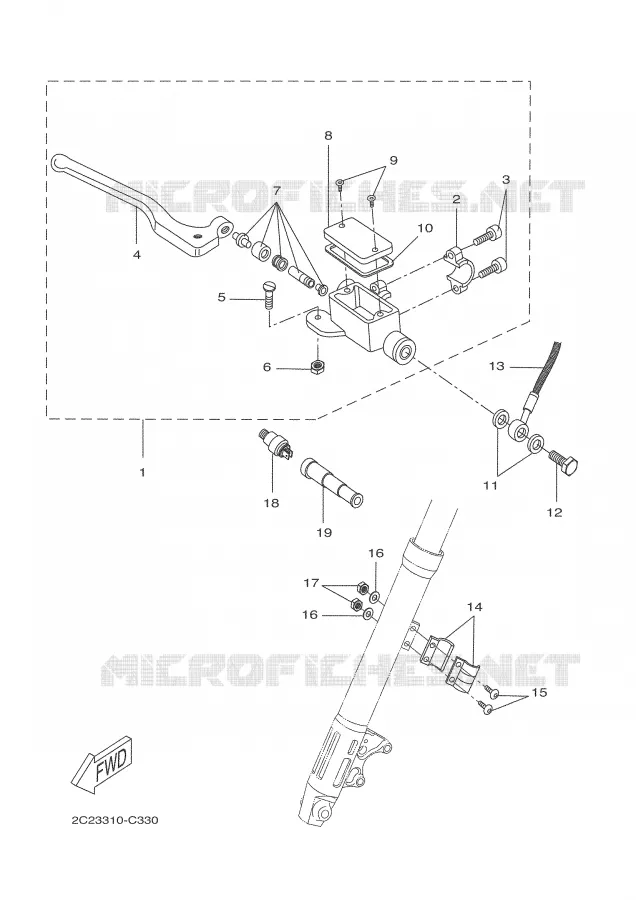 MAITRE CYLINDRE DE FREIN AVANT Yamaha MOTO 50 2003 DTR  DT50R