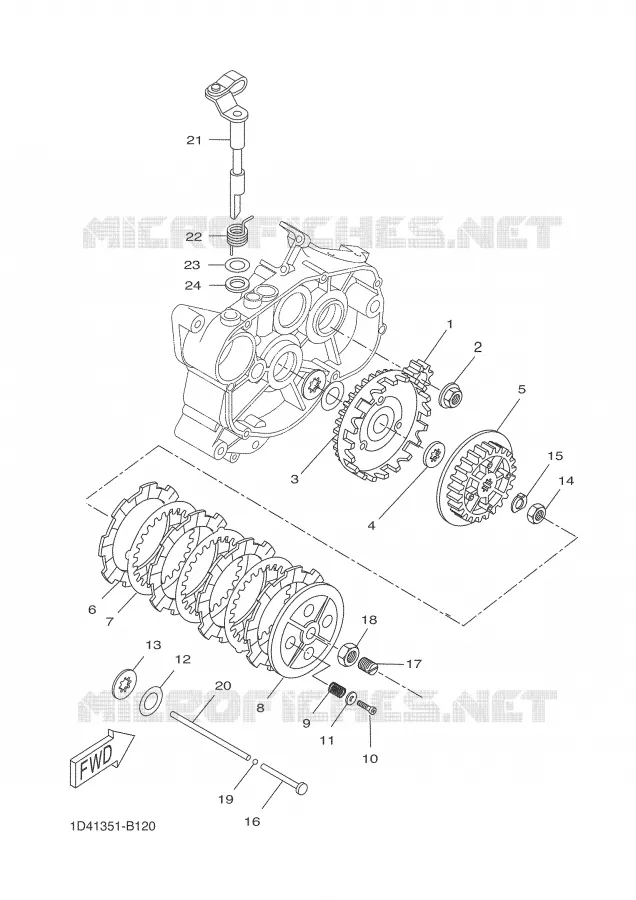EMBRAYAGE DE DEMARREUR Yamaha MOTO 50 2004 DTR  DT50R