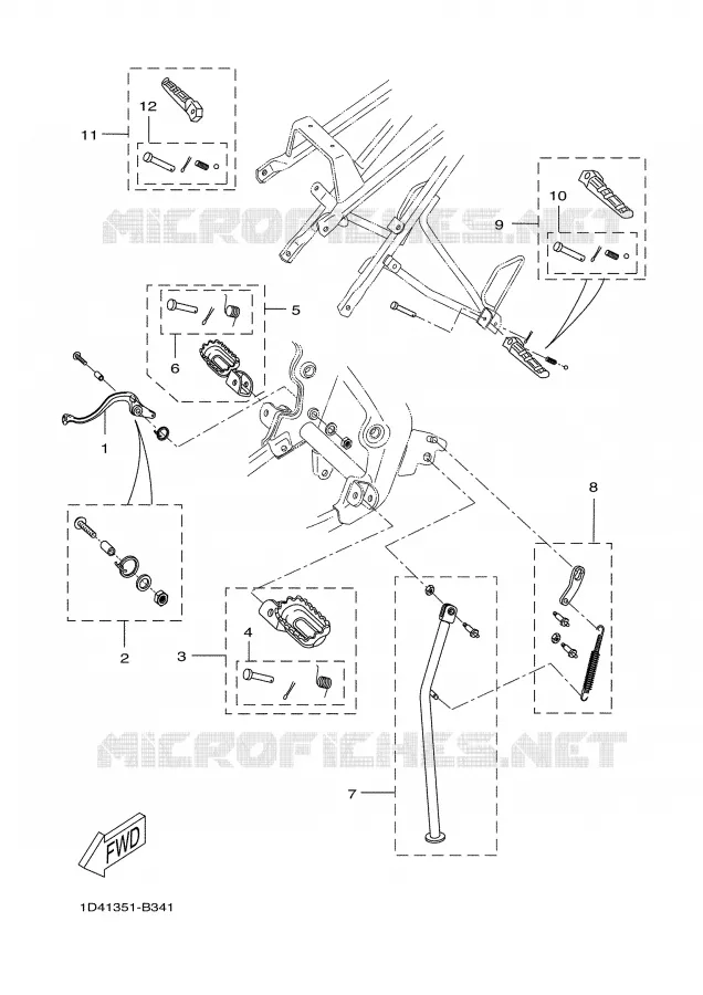 BEQUILLE / REPOSE PIEDS Yamaha MOTO 50 2004 DTR  DT50R