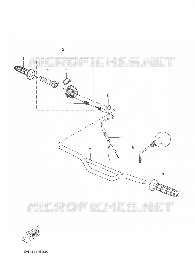 GUIDON ET CABLES Yamaha MOTO 50 2005 DTR  DT50R