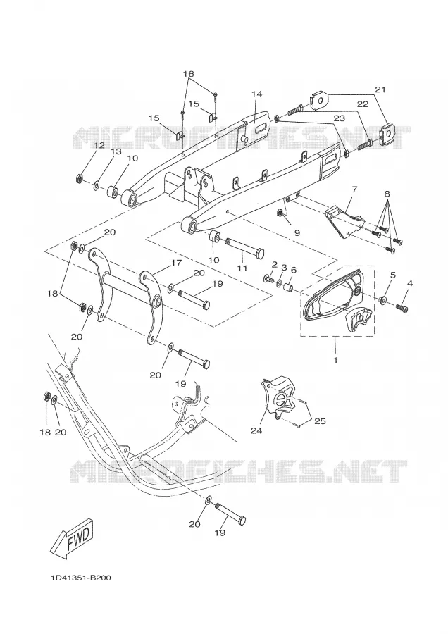 BRAS ARRIERE Yamaha MOTO 50 2005 DTR  DT50R