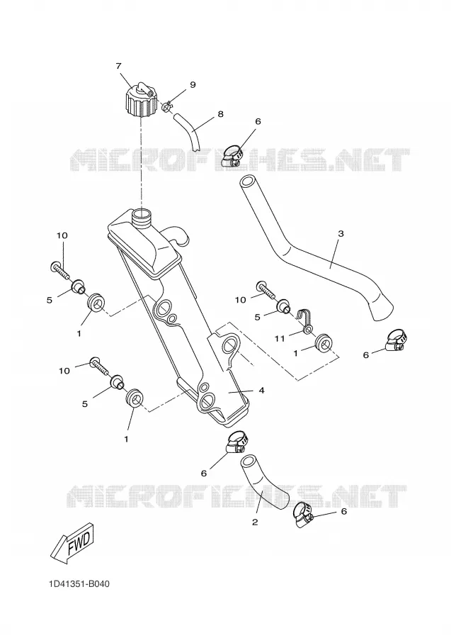 RADIATEUR / DURITES Yamaha MOTO 50 2004 DTR  DT50RSM