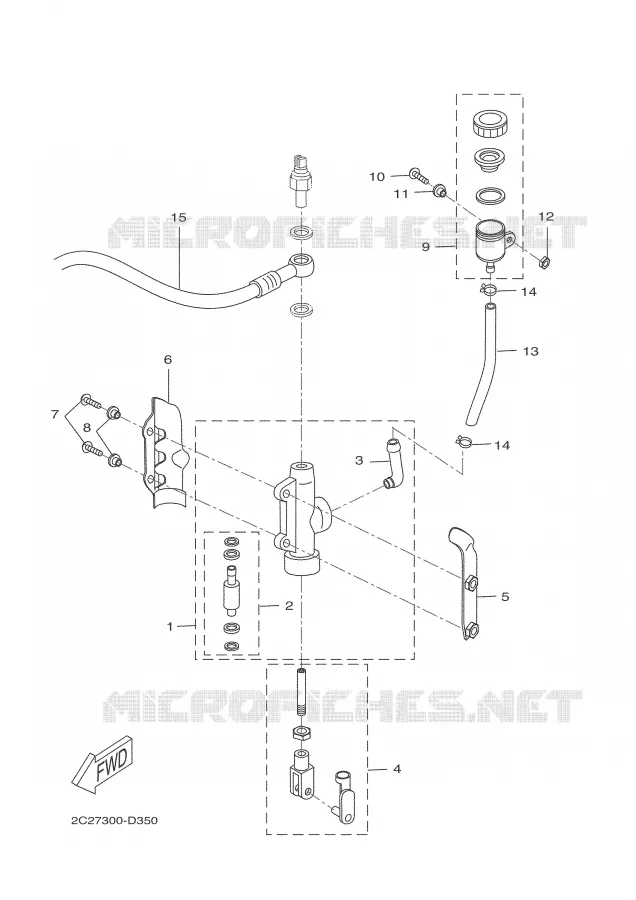 MAITRE CYLINDRE DE FREIN ARRIERE Yamaha MOTO 50 2004 DTR  DT50RSM