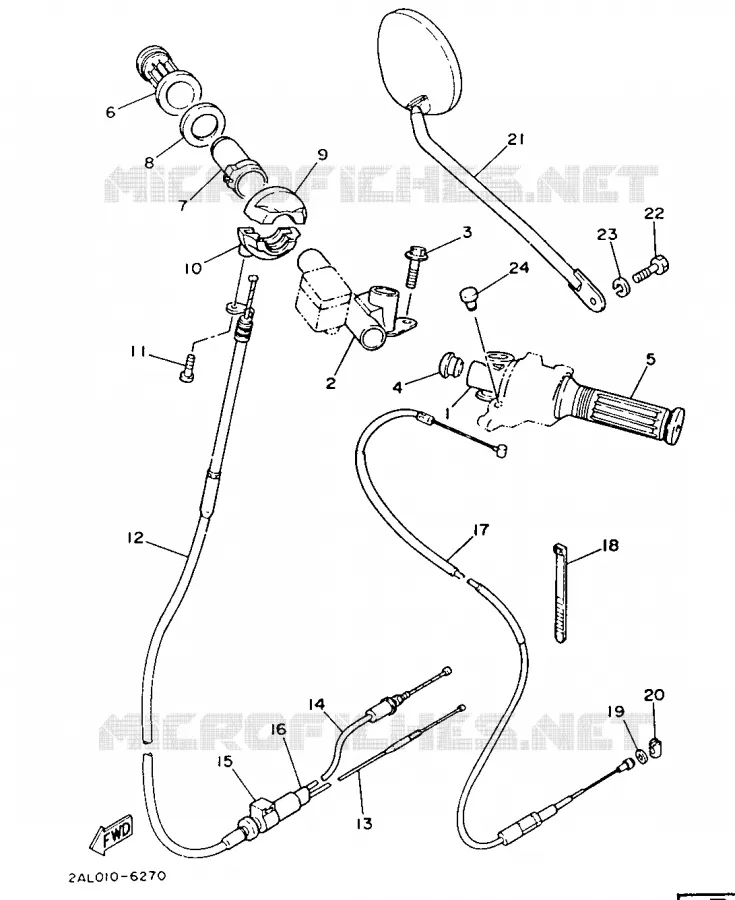GUIDON ET CABLES Yamaha MOTO 50 1987 MINIMOTO  YSR50