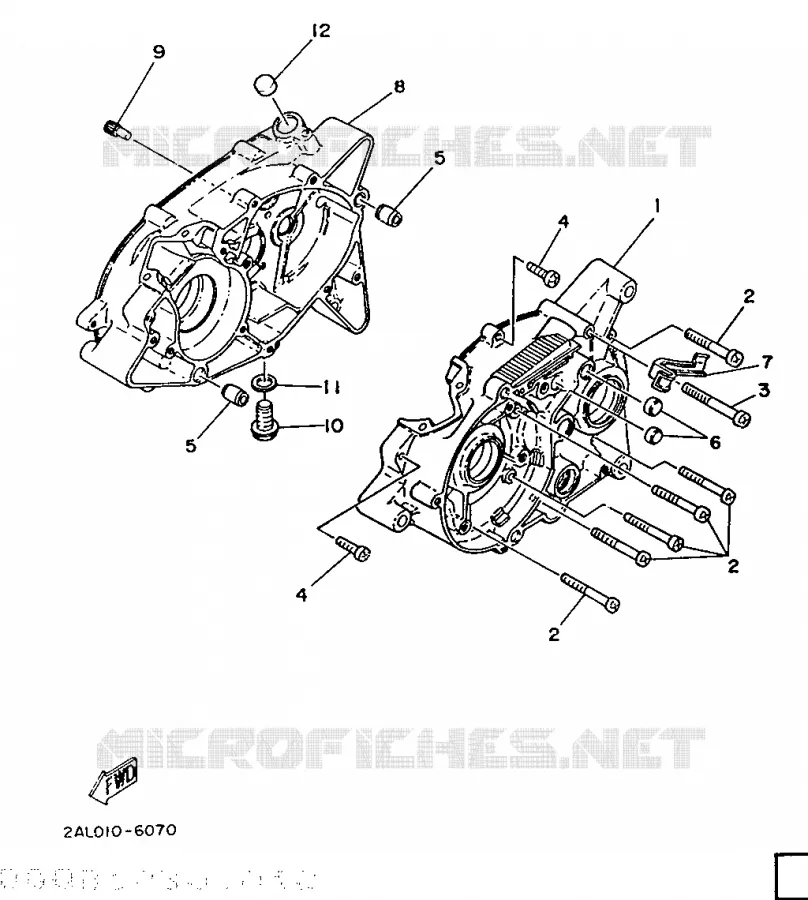 CARTER MOTEUR Yamaha MOTO 50 1987 MINIMOTO  YSR50