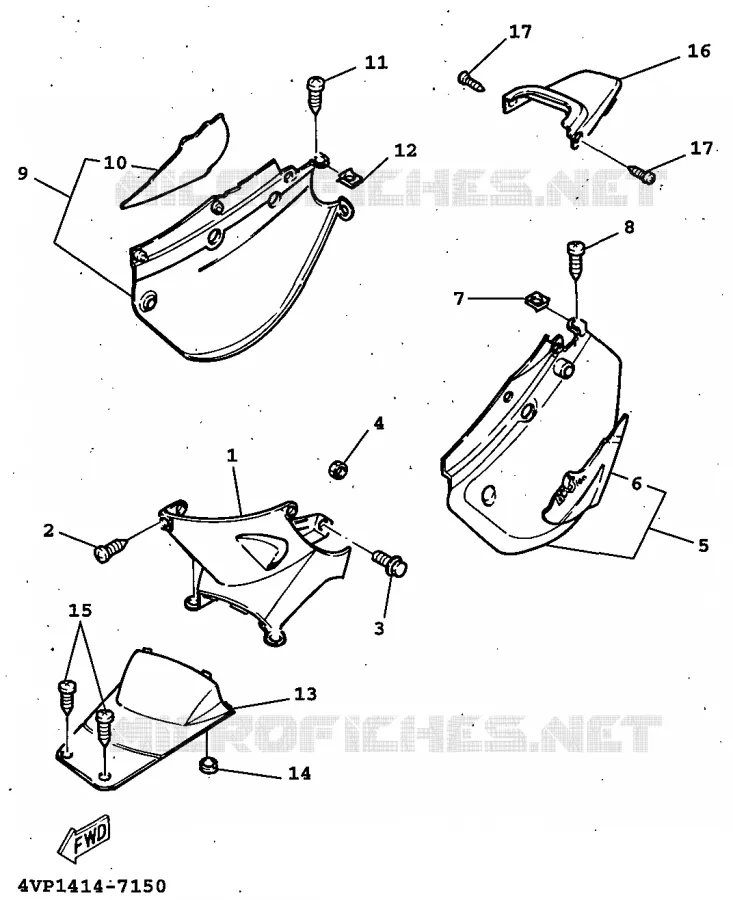 COUVERCLE LATERAL Yamaha SCOOTER 100 1997 BOOSTER  YW100