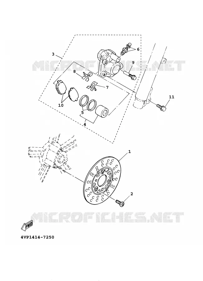 ETRIER DE FREIN AVANT Yamaha SCOOTER 100 2001 BOOSTER  YW100E