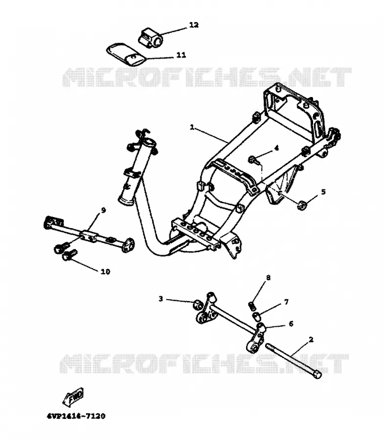 CADRE Yamaha SCOOTER 100 2000 BOOSTER  YW100T