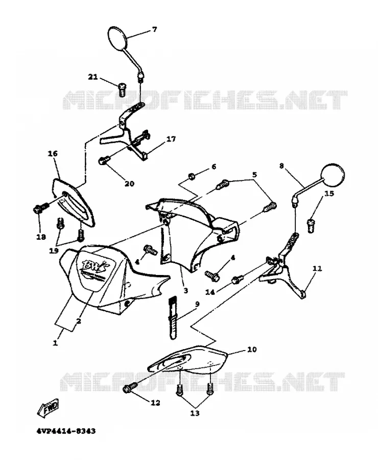 CARENAGES 1  Yamaha SCOOTER 100 2000 BOOSTER  YW100T