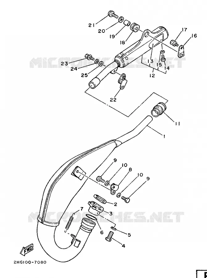 ECHAPPEMENT Yamaha MOTO 125 1987 YZ  YZ125