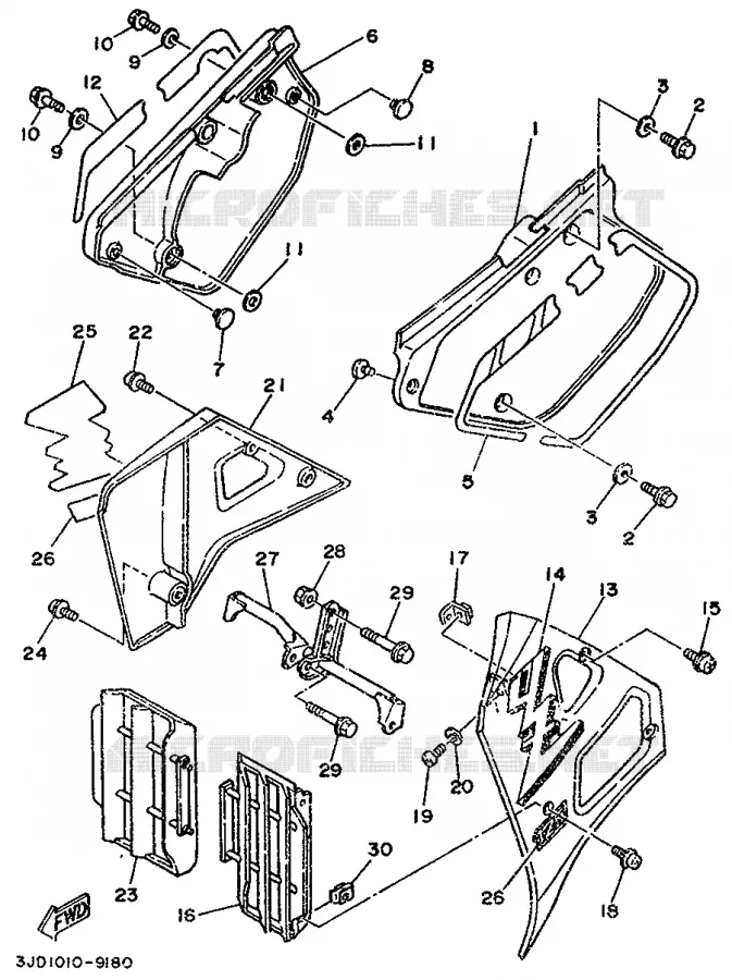 COUVERCLE LATERAL Yamaha MOTO 125 1989 YZ  YZ125