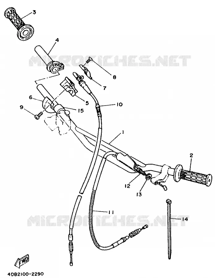 GUIDON ET CABLES Yamaha MOTO 125 1992 YZ  YZ125