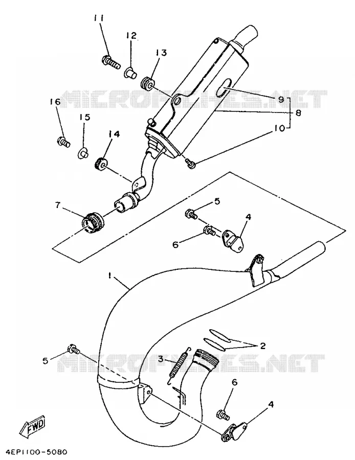 ECHAPPEMENT Yamaha MOTO 125 1995 YZ  YZ125