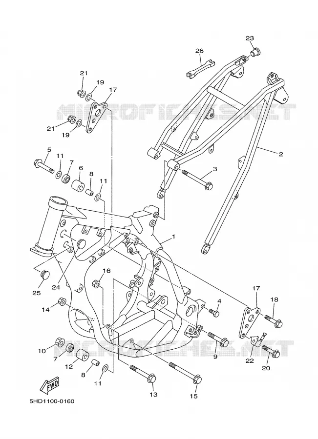CADRE Yamaha MOTO 125 2000 YZ  YZ125