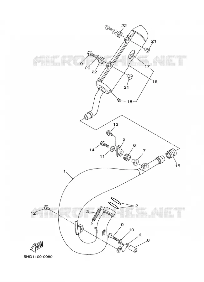 ECHAPPEMENT Yamaha MOTO 125 2000 YZ  YZ125