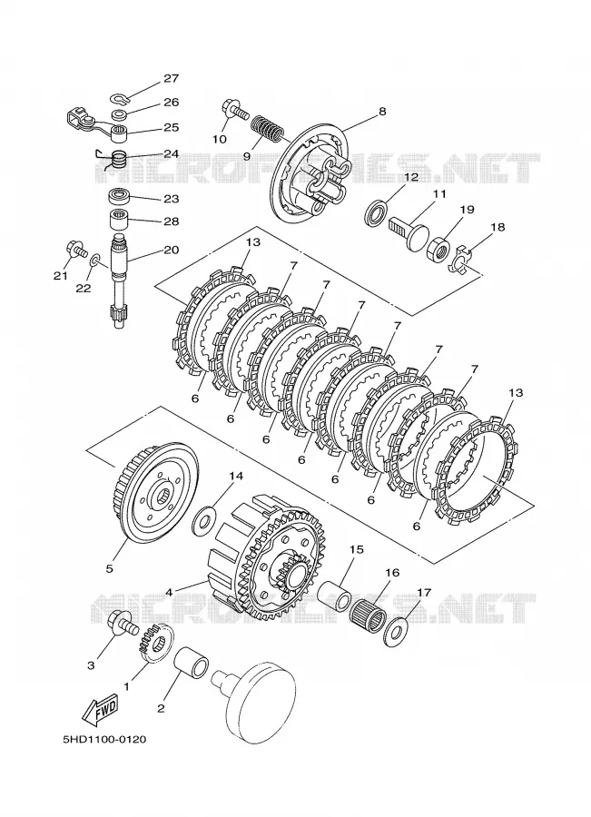 Kit Embrayage Moto KIMISS Pour YBR125 - Plaques Disque Tambour, Diamètre 12cm, Métal Haute Qualité