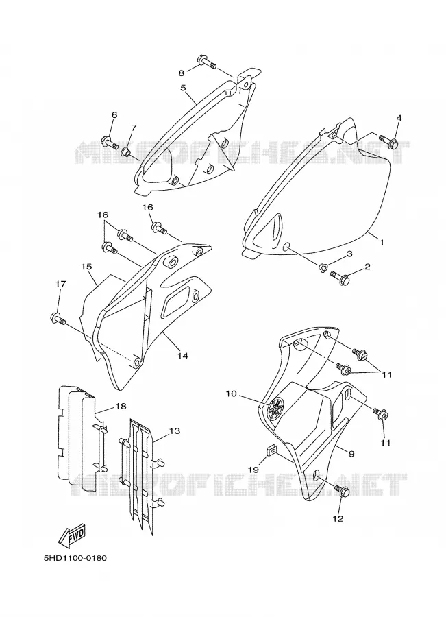 COUVERCLE LATERAL Yamaha MOTO 125 2000 YZ  YZ125