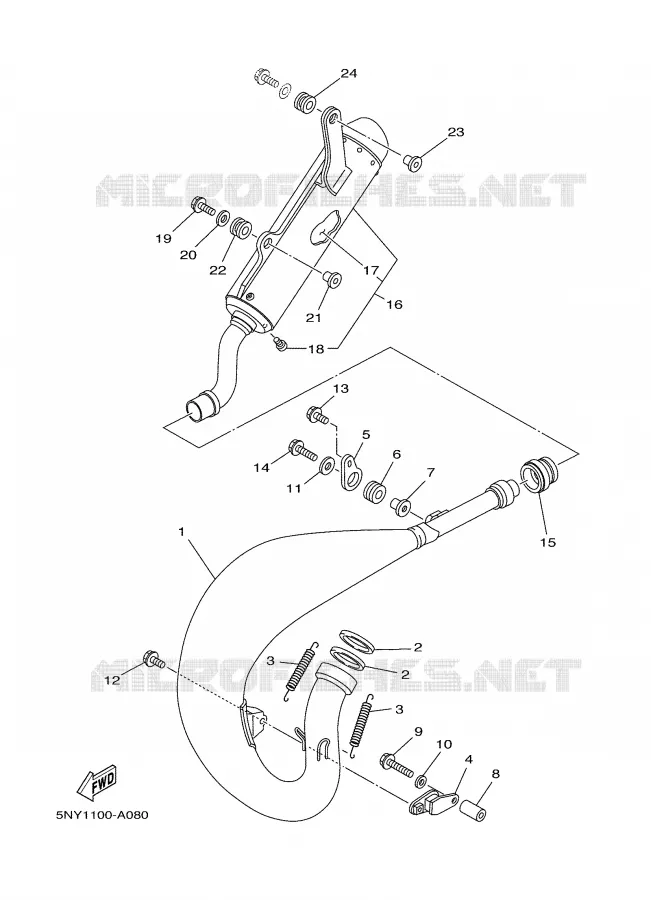 ECHAPPEMENT Yamaha MOTO 125 2002 YZ  YZ125