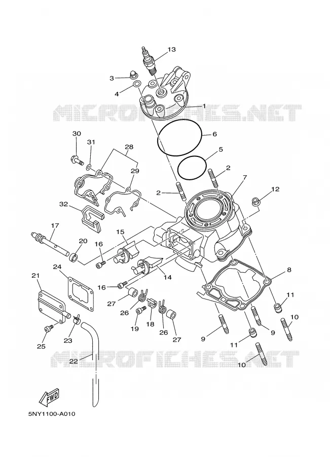 CULASSE Yamaha MOTO 125 2002 YZ  YZ125