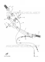 GUIDON ET CABLES pour Yamaha YZ125 de 2005