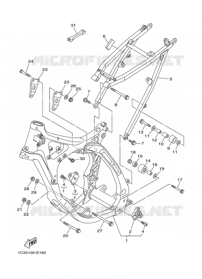 CADRE Yamaha MOTO 125 2006 YZ  YZ125