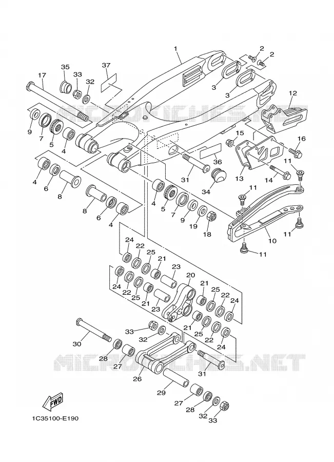 BRAS ARRIERE Yamaha MOTO 125 2006 YZ  YZ125