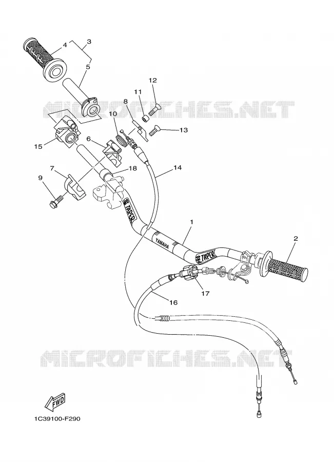 GUIDON ET CABLES Yamaha MOTO 125 2007 YZ  YZ125