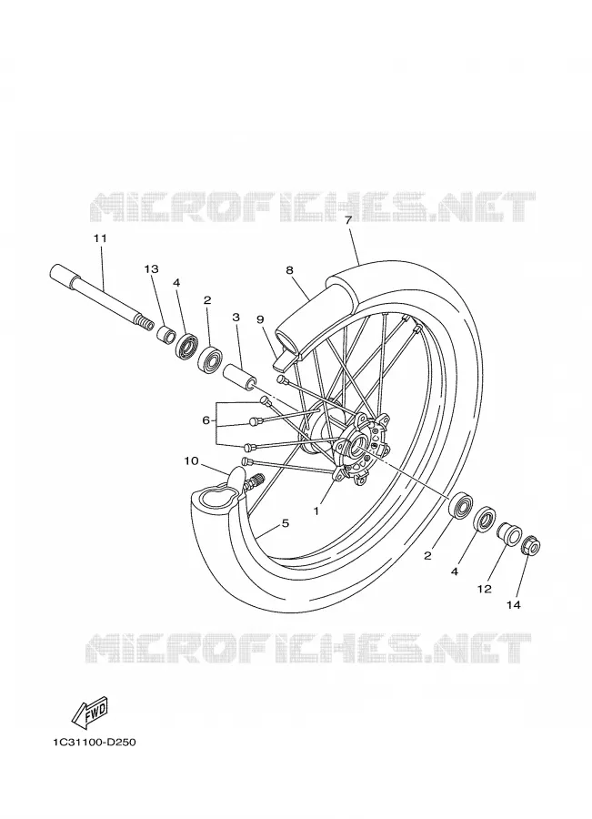 ROUE AVANT Yamaha MOTO 125 2008 YZ  YZ125