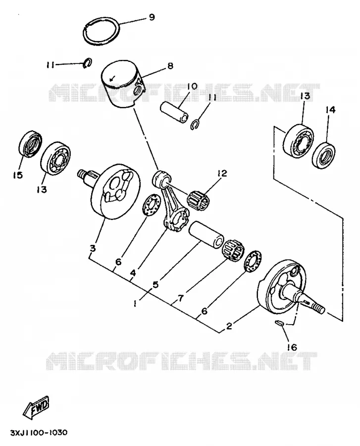 VILEBREQUIN / PISTON Yamaha MOTO 125 1992 YZ  YZ125D