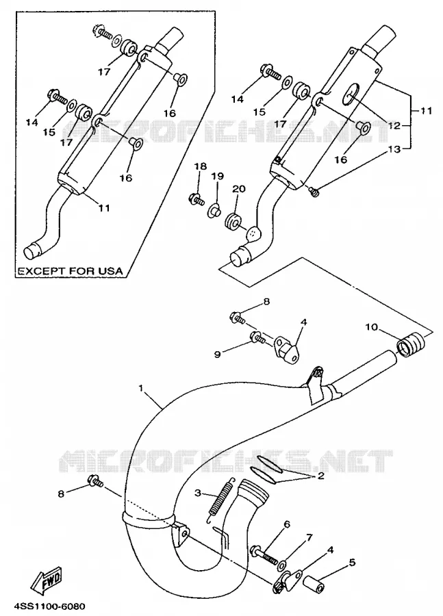 ECHAPPEMENT Yamaha MOTO 125 1996 YZ  YZ125H