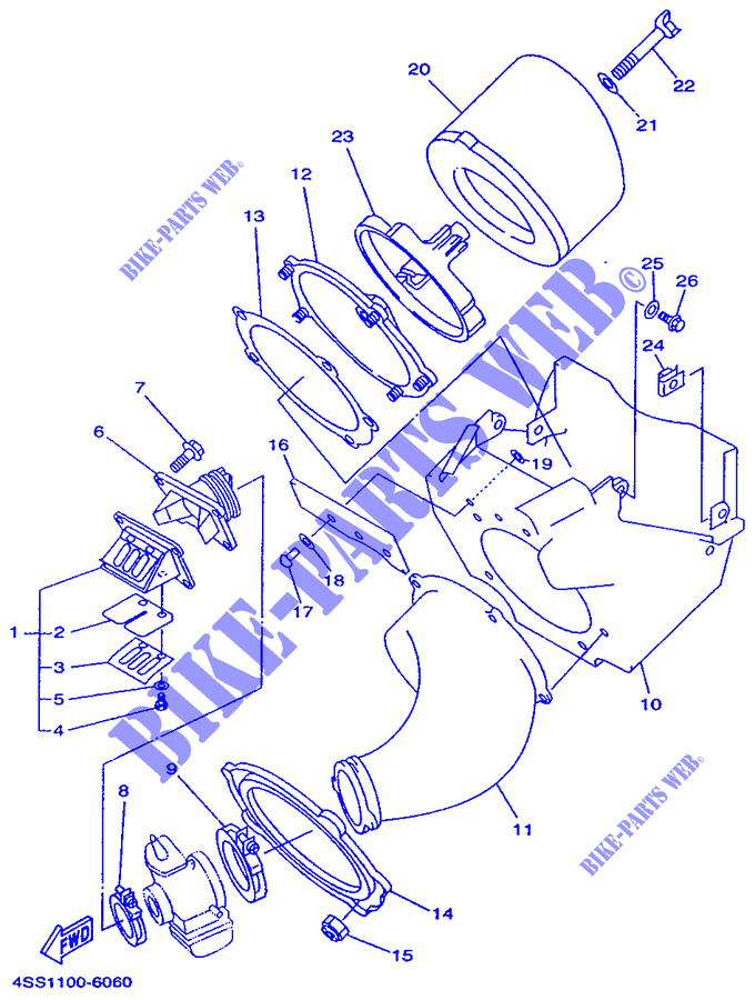 ADMISSION pour Yamaha YZ125H de 1996