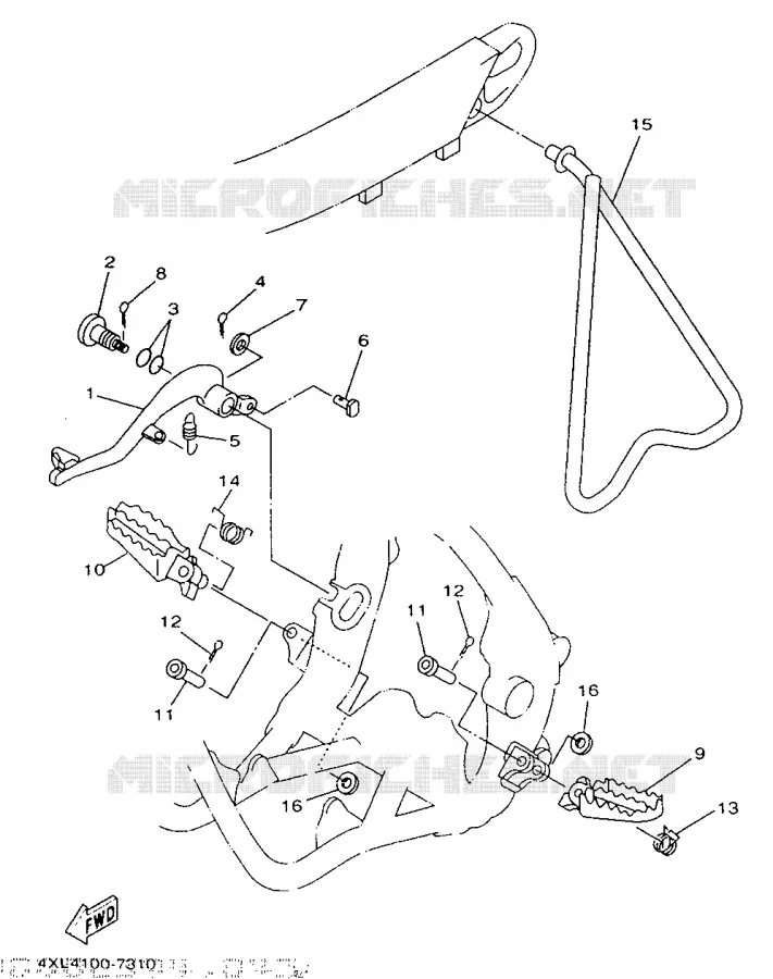SUPPORT / REPOSE PIEDS Yamaha MOTO 125 1999 YZ  YZ125L