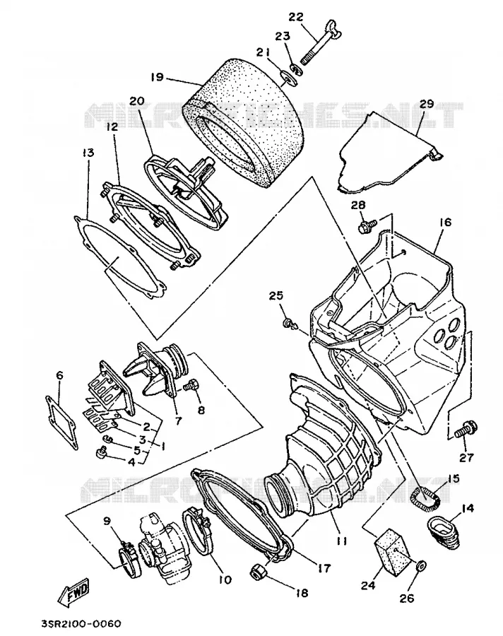 ADMISSION Yamaha MOTO 125 1990 YZ  YZ125LC