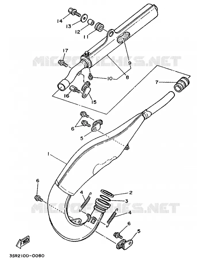 ECHAPPEMENT Yamaha MOTO 125 1990 YZ  YZ125LC