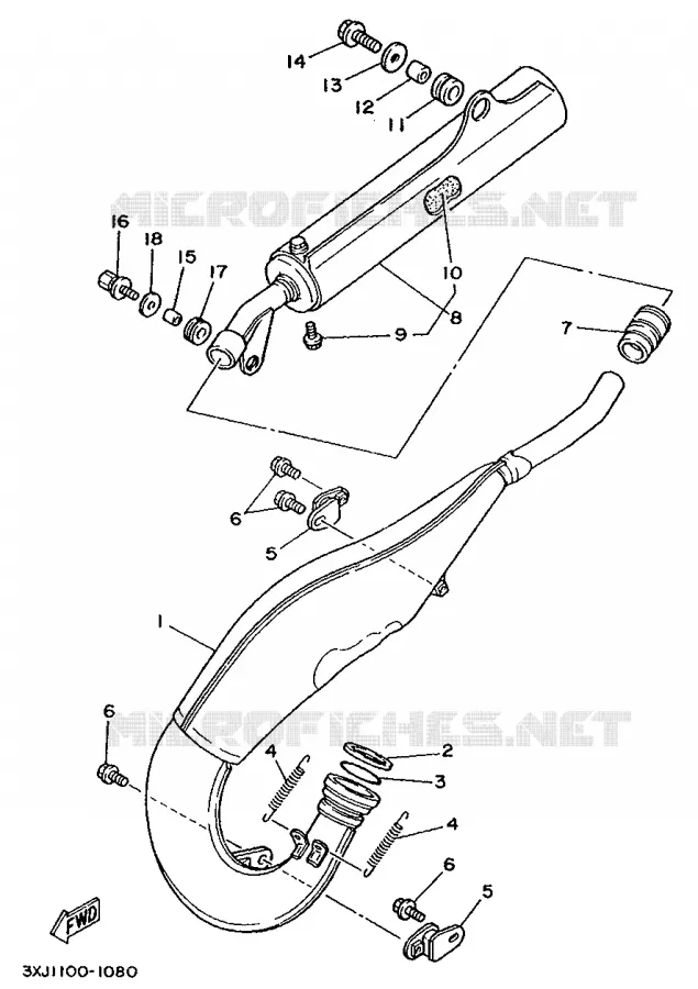 ECHAPPEMENT Yamaha MOTO 125 1991 YZ  YZ125LC