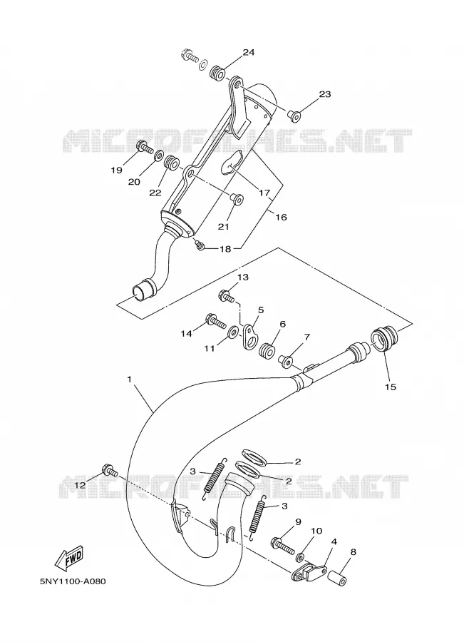 ECHAPPEMENT Yamaha MOTO 125 2003 YZ  YZ125R