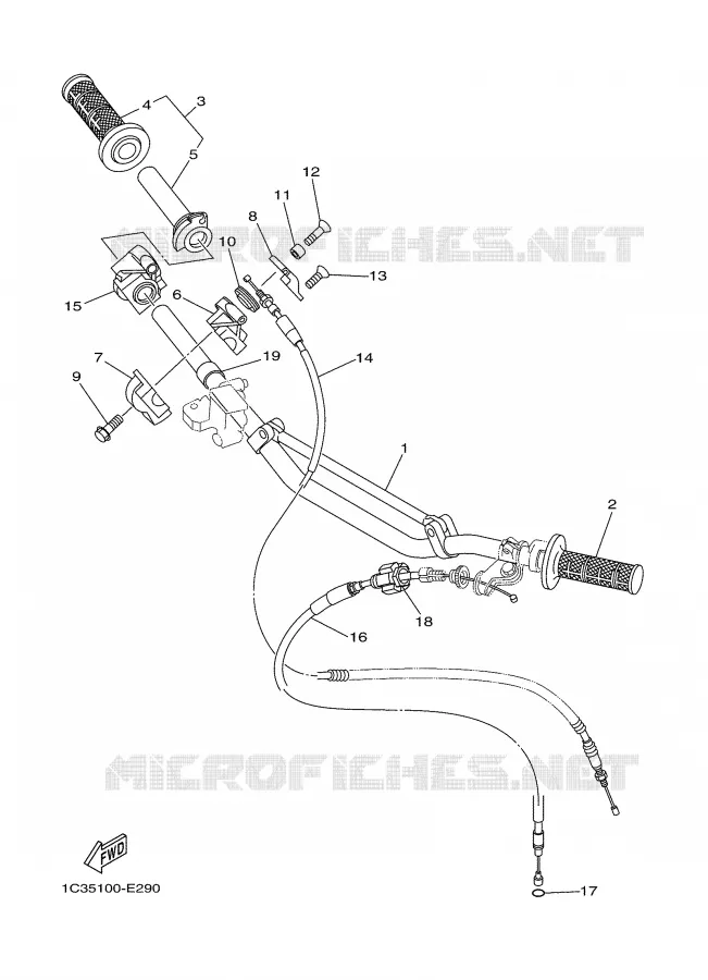 GUIDON ET CABLES Yamaha MOTO 125 2006 YZ  YZ125V